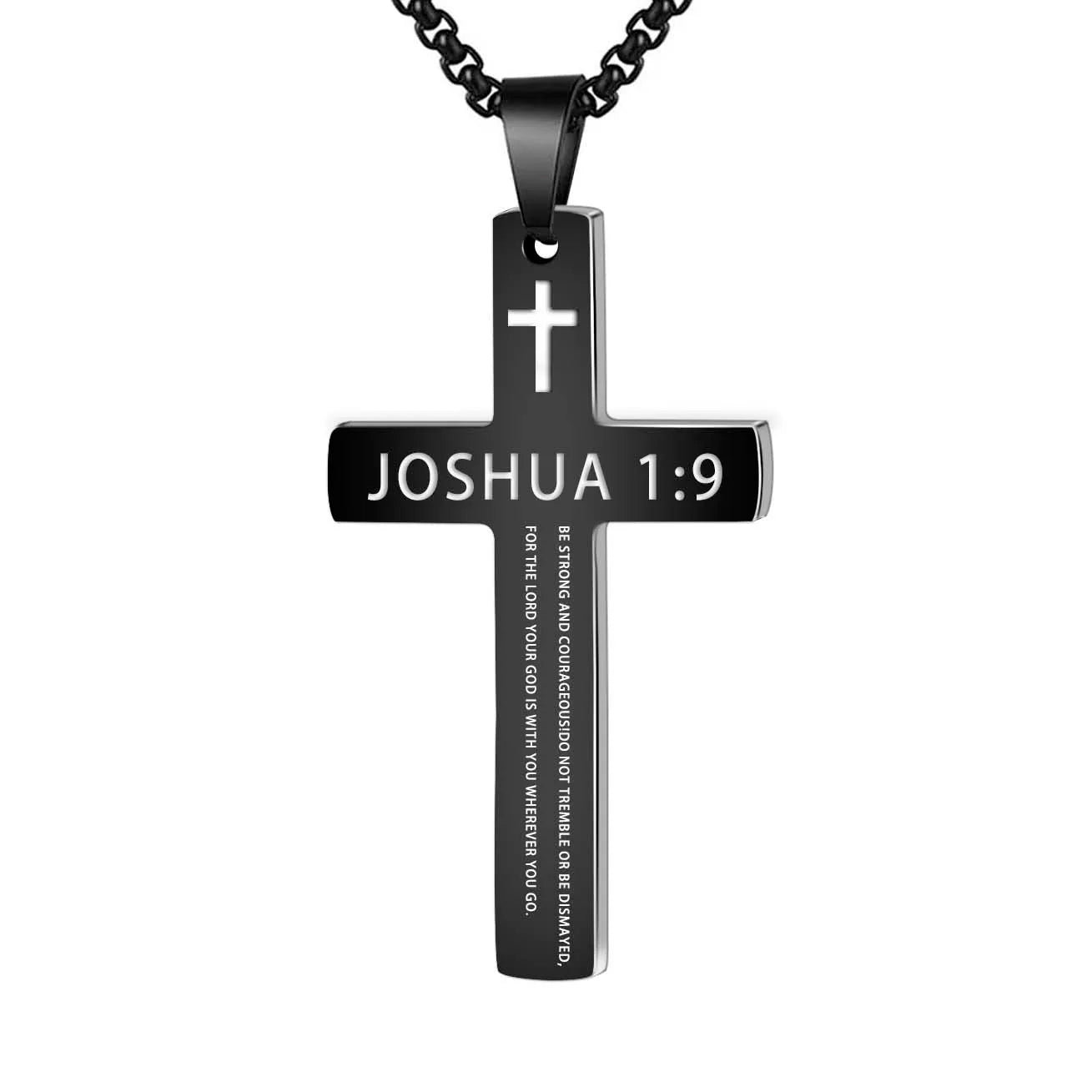 Stainless Steel Bible Verse Necklace for Men