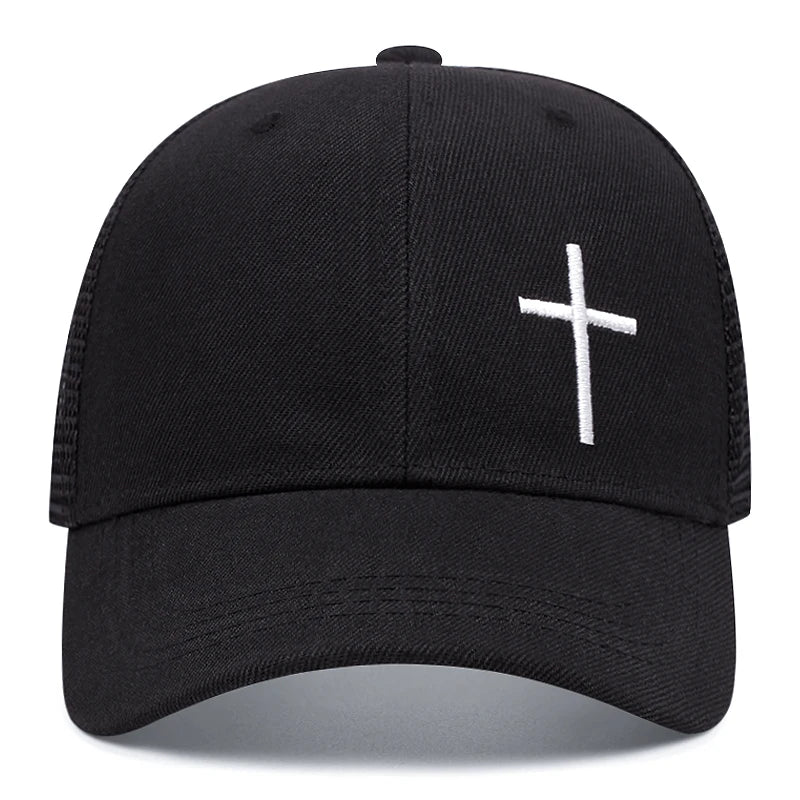 Cross Embroidery Baseball Cap for Men and Women