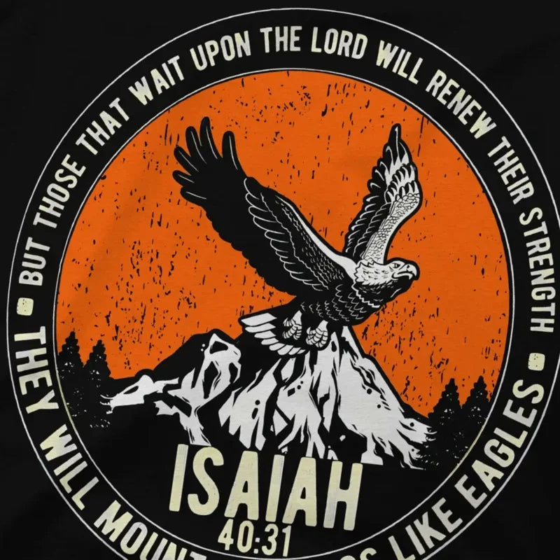 Men Isaiah 4031 Christian Bible Verse And Scripture T Shirt  Pure Cotton Clothing Novelty Short Sleeve Crewneck T-Shirts