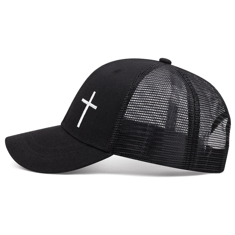 Cross Embroidery Baseball Cap for Men and Women