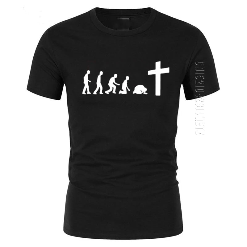 God Is Love Jesus Is Wonderful Team Jesus Evolution Real Men 100% Cotton T Shirt Christian Jesus Religious Faith O Neck T-Shirt