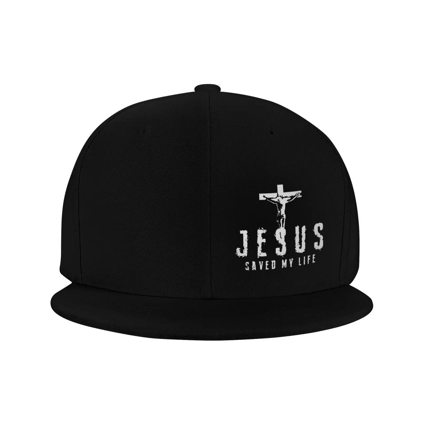 Christian Jesus Saved My Life Cross Snapback Hats for Men Baseball Cap Adjustable Flat Bill Trucker Dad Gift,Husband