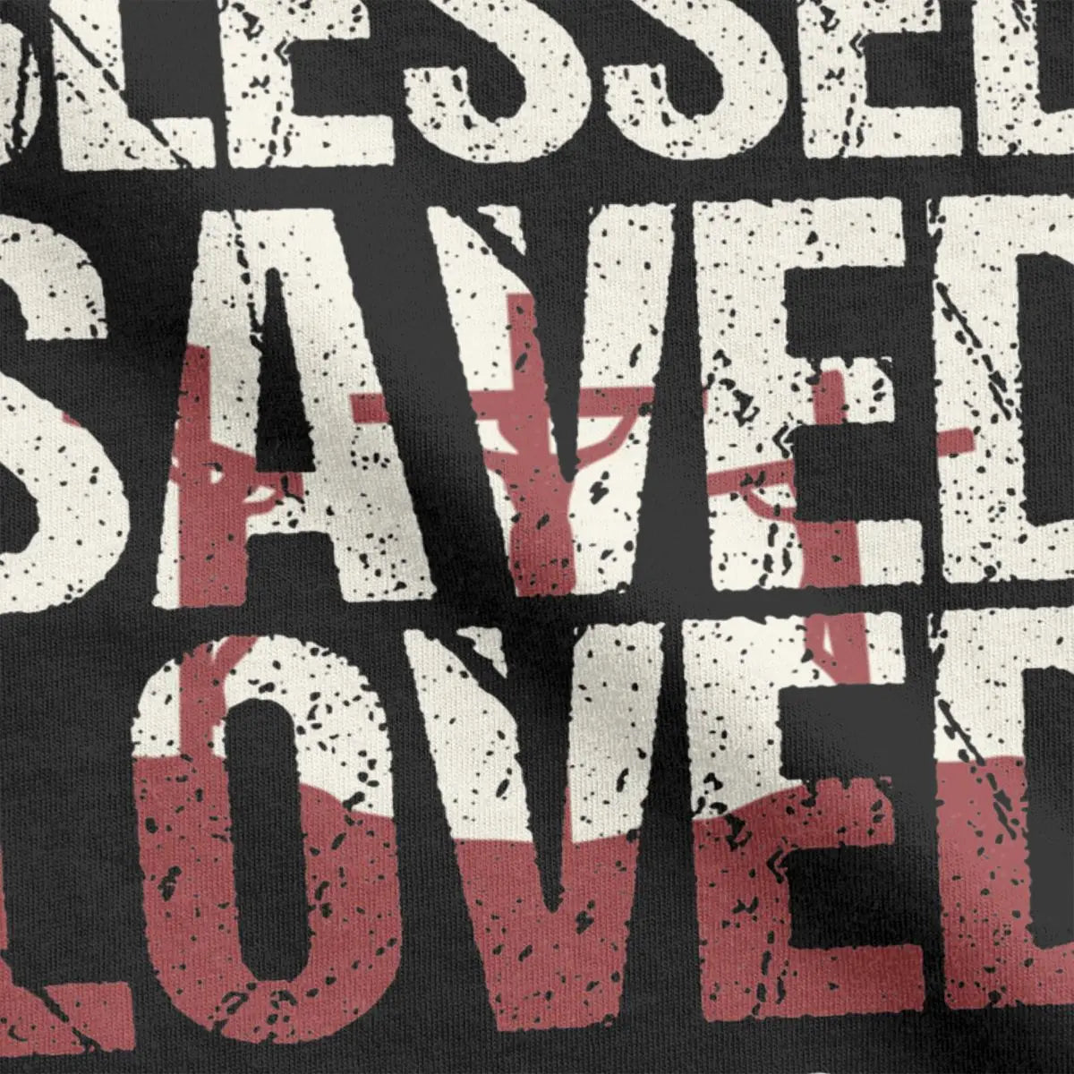 Christian Faith God Jesus Believer Gift Blessed Saved Loved T Shirts Men Cotton T-Shirt Round Neck Tees Short Sleeve Clothing