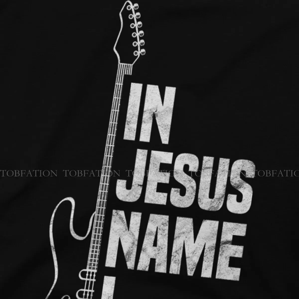 In Jesus Name I Play Guitar Christian Guitar Playe Unique TShirt Jesus Casual T Shirt 100% Cotton Hot Sale T-shirt For Adult