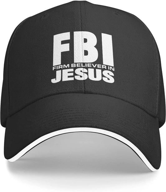 FBI-Firm Believer in Jesus Hat Christ Christian Hat for Men Women Adjustable Baseball Cap Trucker Hat